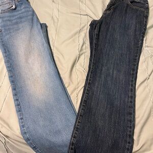 Lot of Two Youth Girls Denim Jeans Lt & Dk Blue Sz. 12